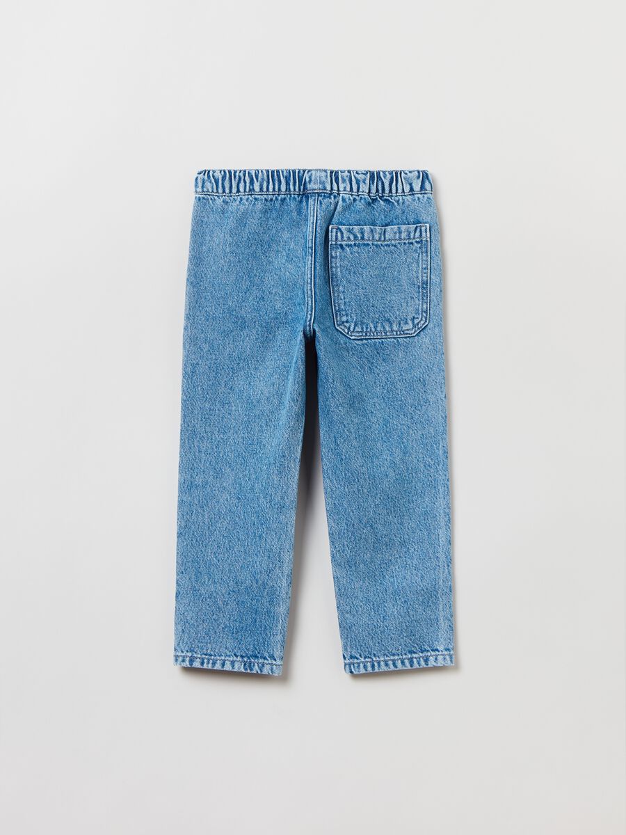 Denim joggers with pockets_1