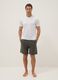 Green cotton and linen-blend regular-fit pyjama shorts_0