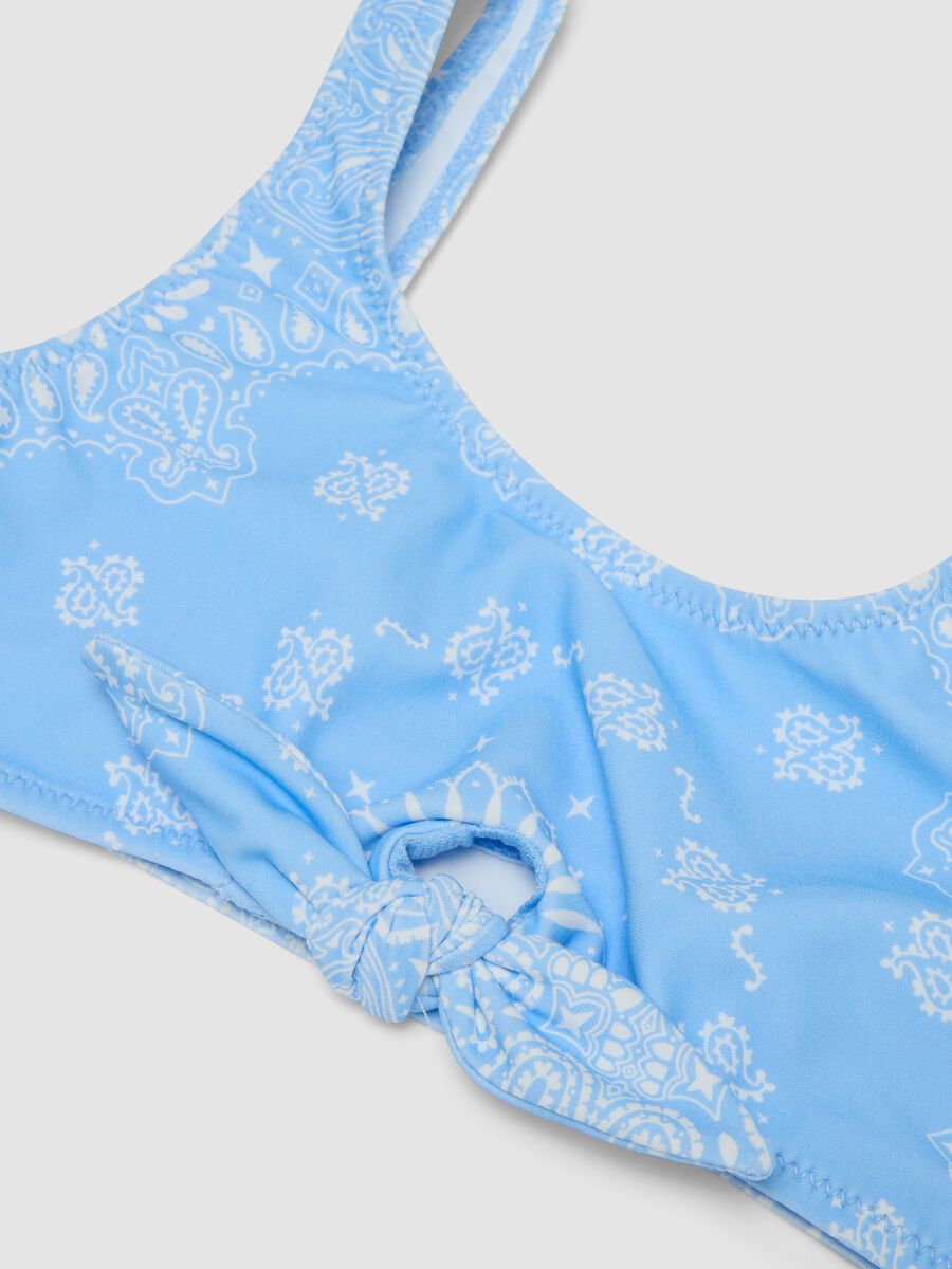 Girls&rsquo; blue stretch bikini with paisley print_2