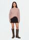 Black stretch viscose mini skirt with belt_0