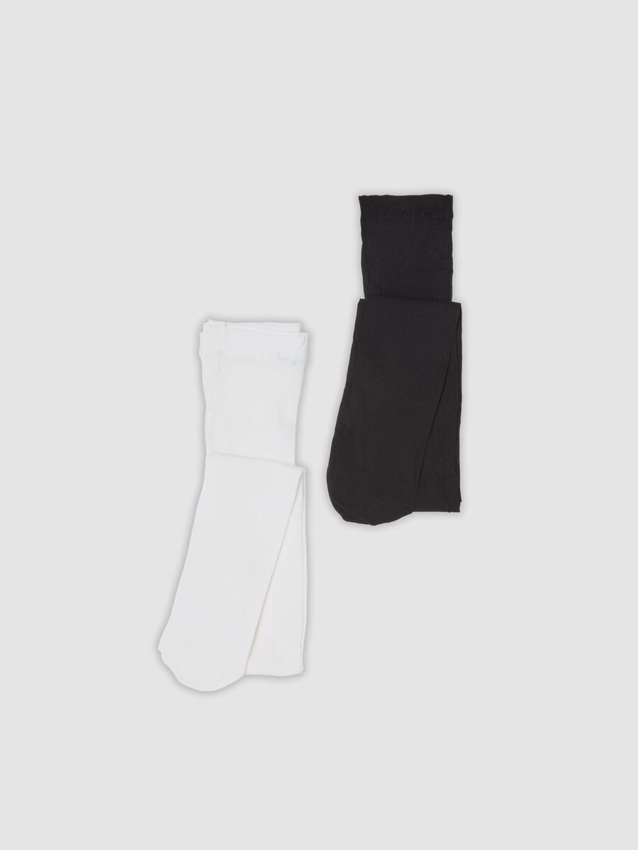 2er-Pack wei&szlig;e Strumpfhosen aus Stretchmaterial_0