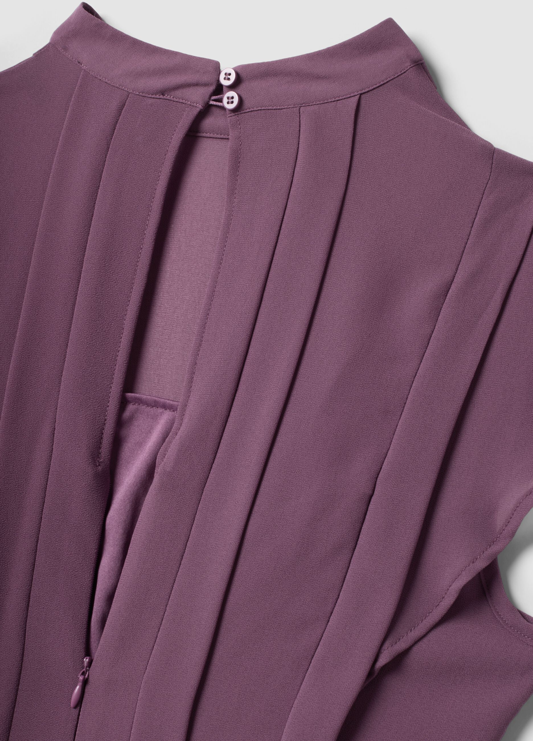 Purple relaxed-fit dress with short ruffle sleeves