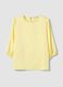 Yellow Regular Fit Long Sleeve Top with Keyhole Closure_4