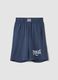 Blue cotton blend shorts regular fit with Everlast logo_4