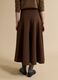 Brown stretch viscose skirt with regular waist_3