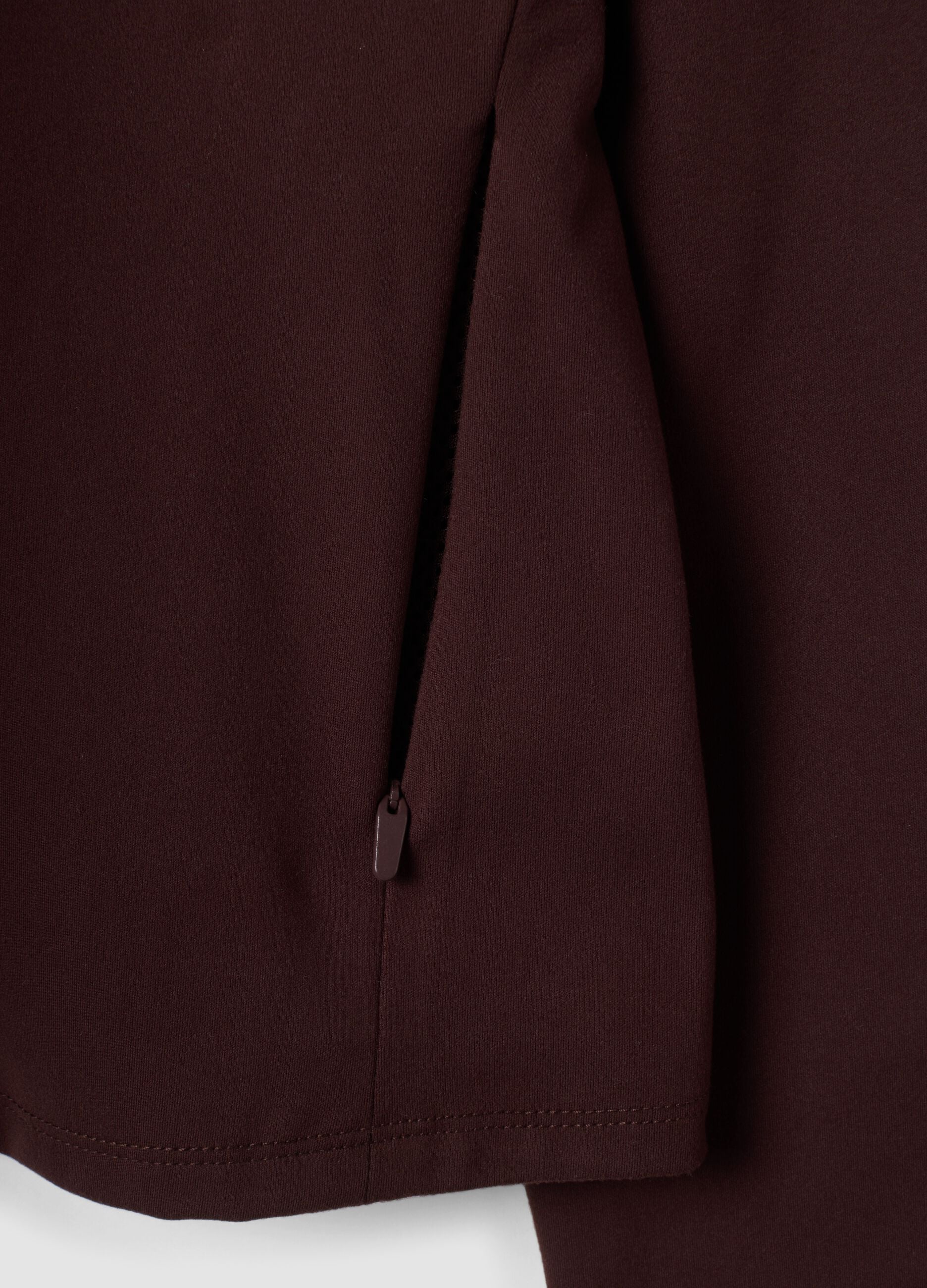Brown fitted full-zip jacket in stretch fabric ALTAVIA STUDIO