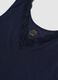 Blue stretch viscose tank top with deep V lace trim regular fit_5