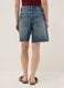 Reine Baumwoll-Denim-Shorts in Blau mit Straight Fit_2