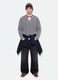 Grey cotton-blend Henley neck top, regular fit_1