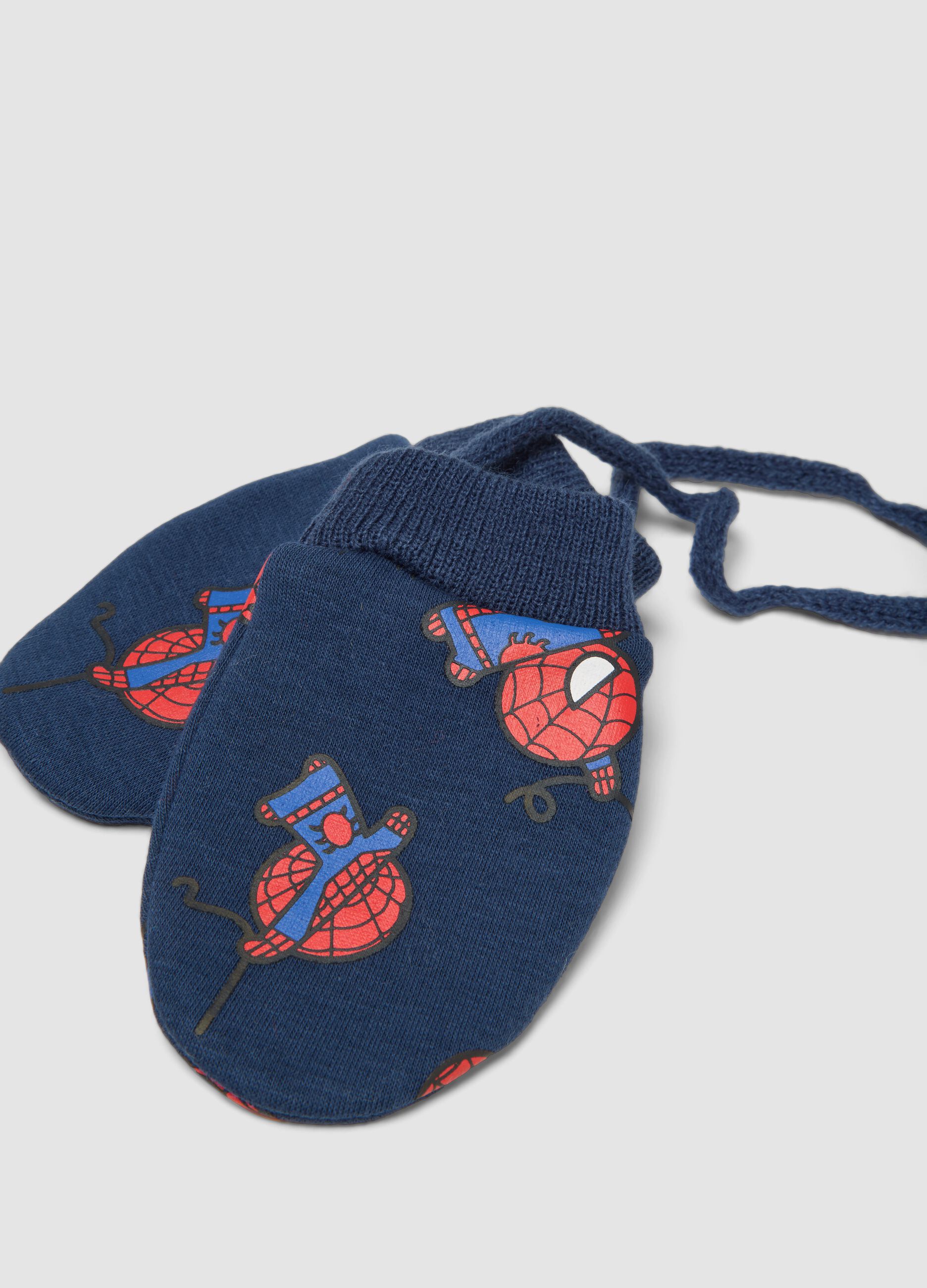 Guanti blu in tessuto elasticizzato con stampa MARVEL Spider-Man