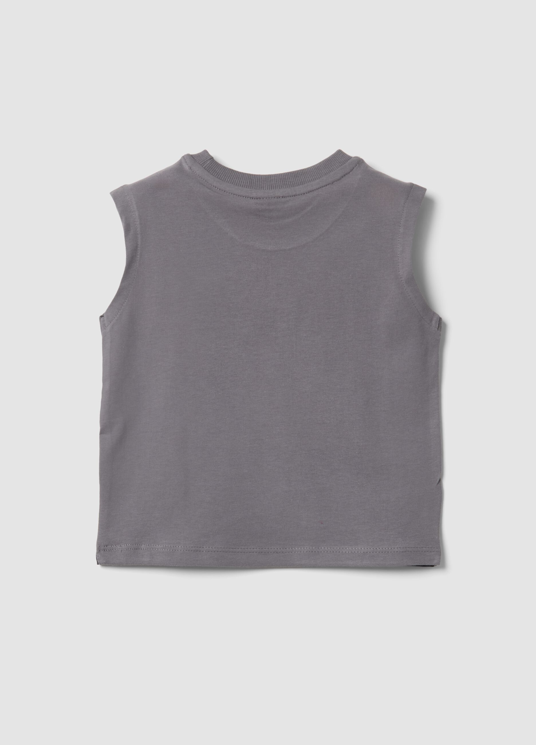 Grey pure cotton tank top