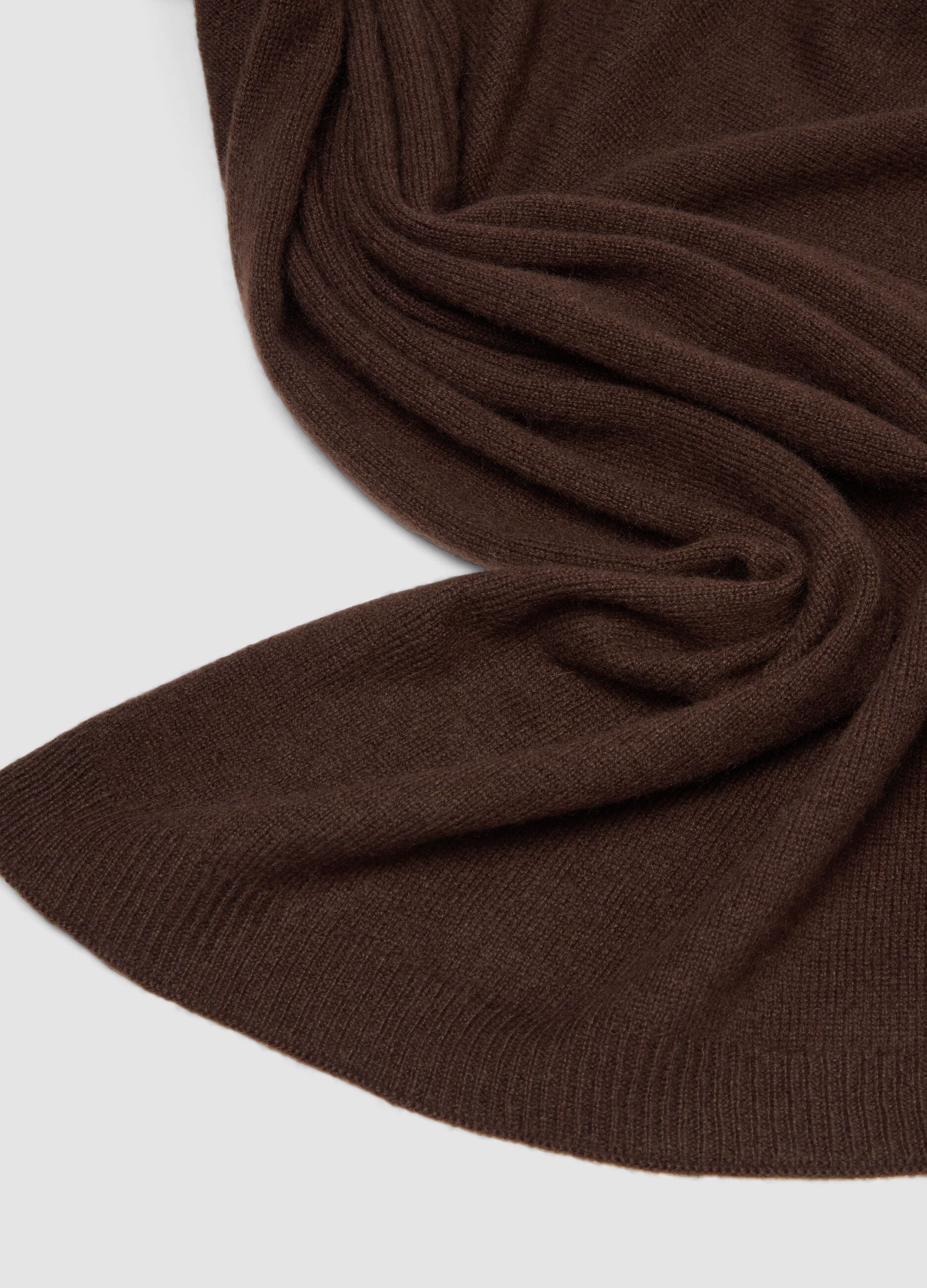 Brown pure cashmere scarf