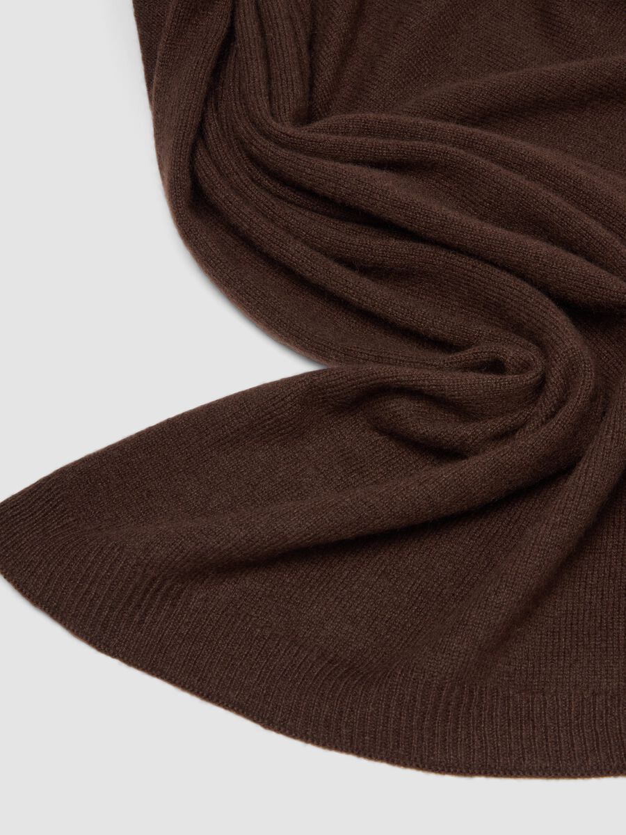 Brown pure cashmere scarf_3