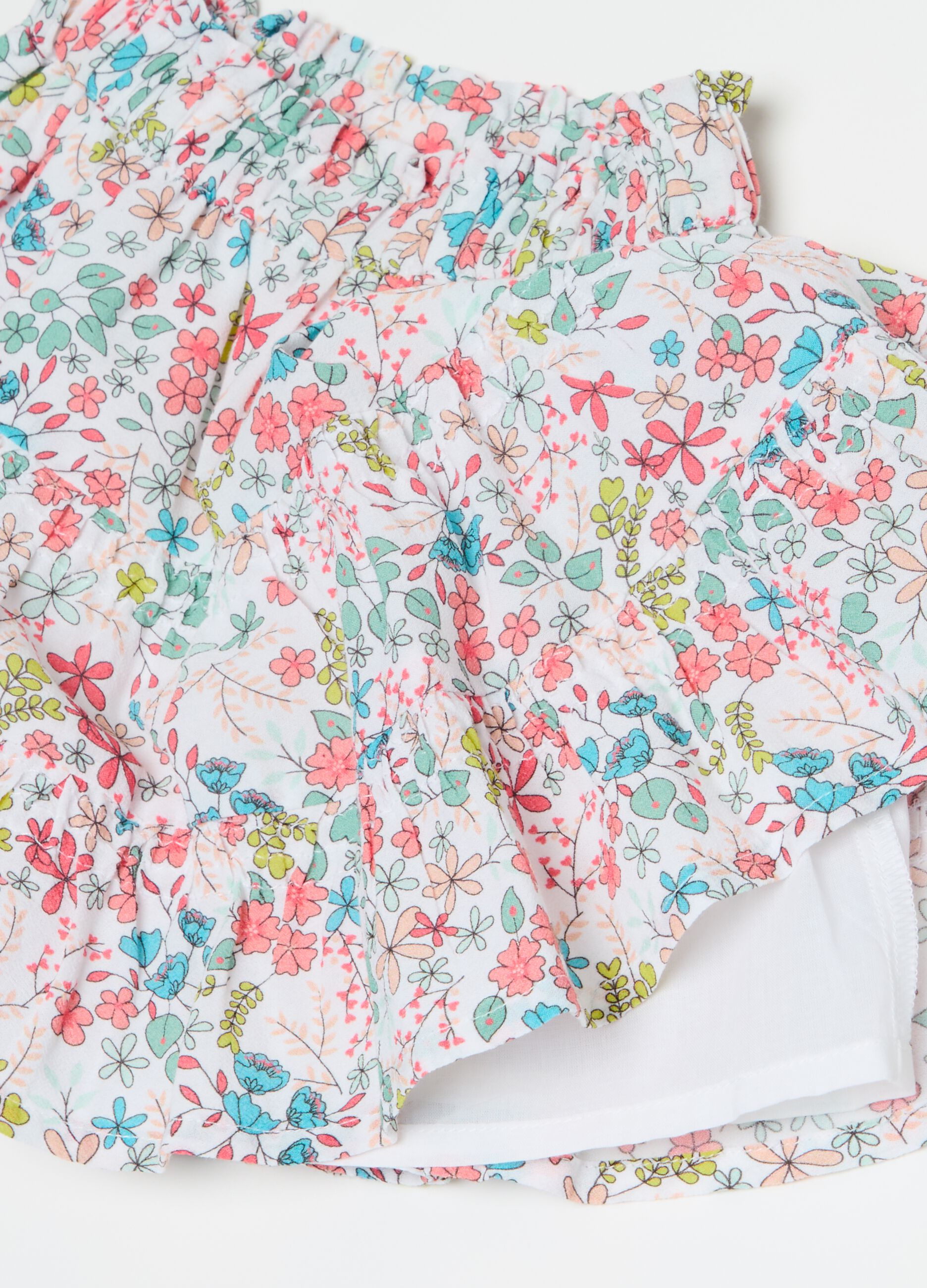 Falda de algodón con estampado floral