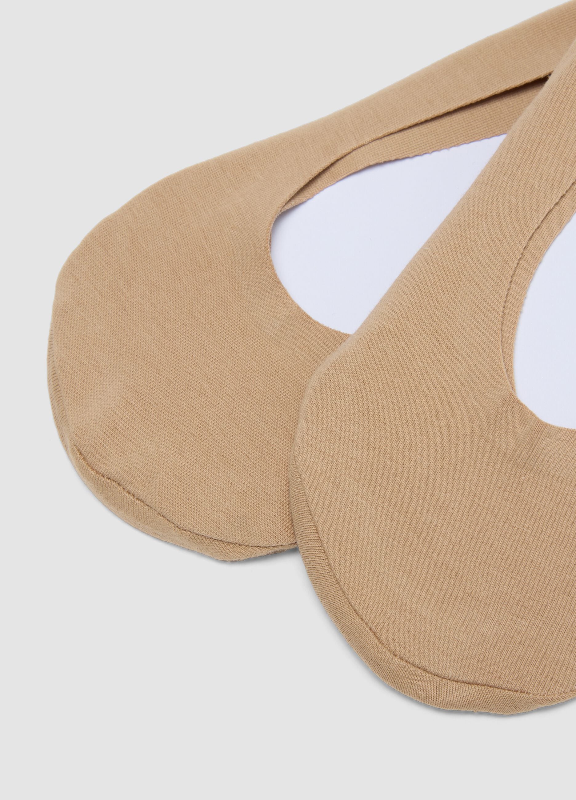 2er-Pack unsichtbare beigefarbene Socken aus Bio-Baumwolle