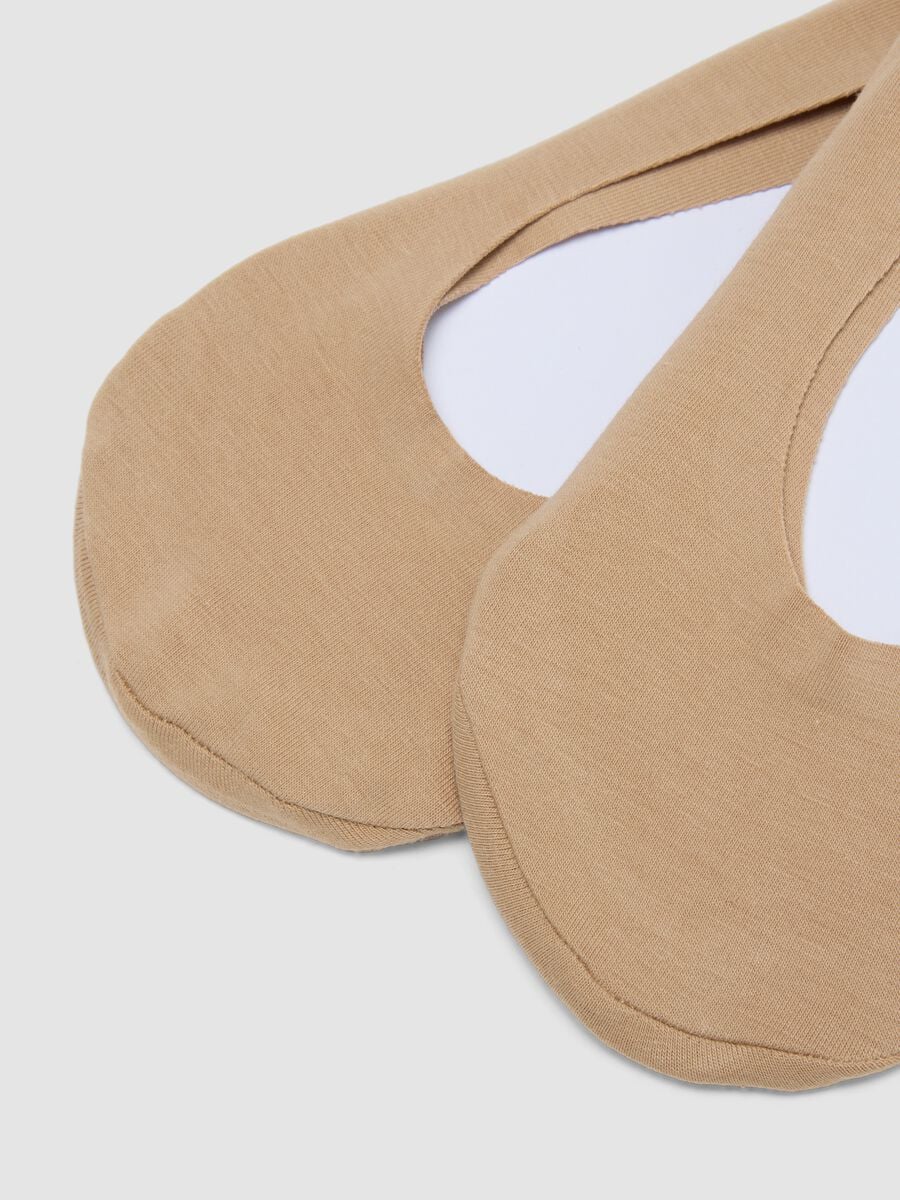 2er-Pack unsichtbare beigefarbene Socken aus Bio-Baumwolle_2