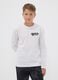 White pure organic cotton T-shirt with "Hyped" print for boys_1