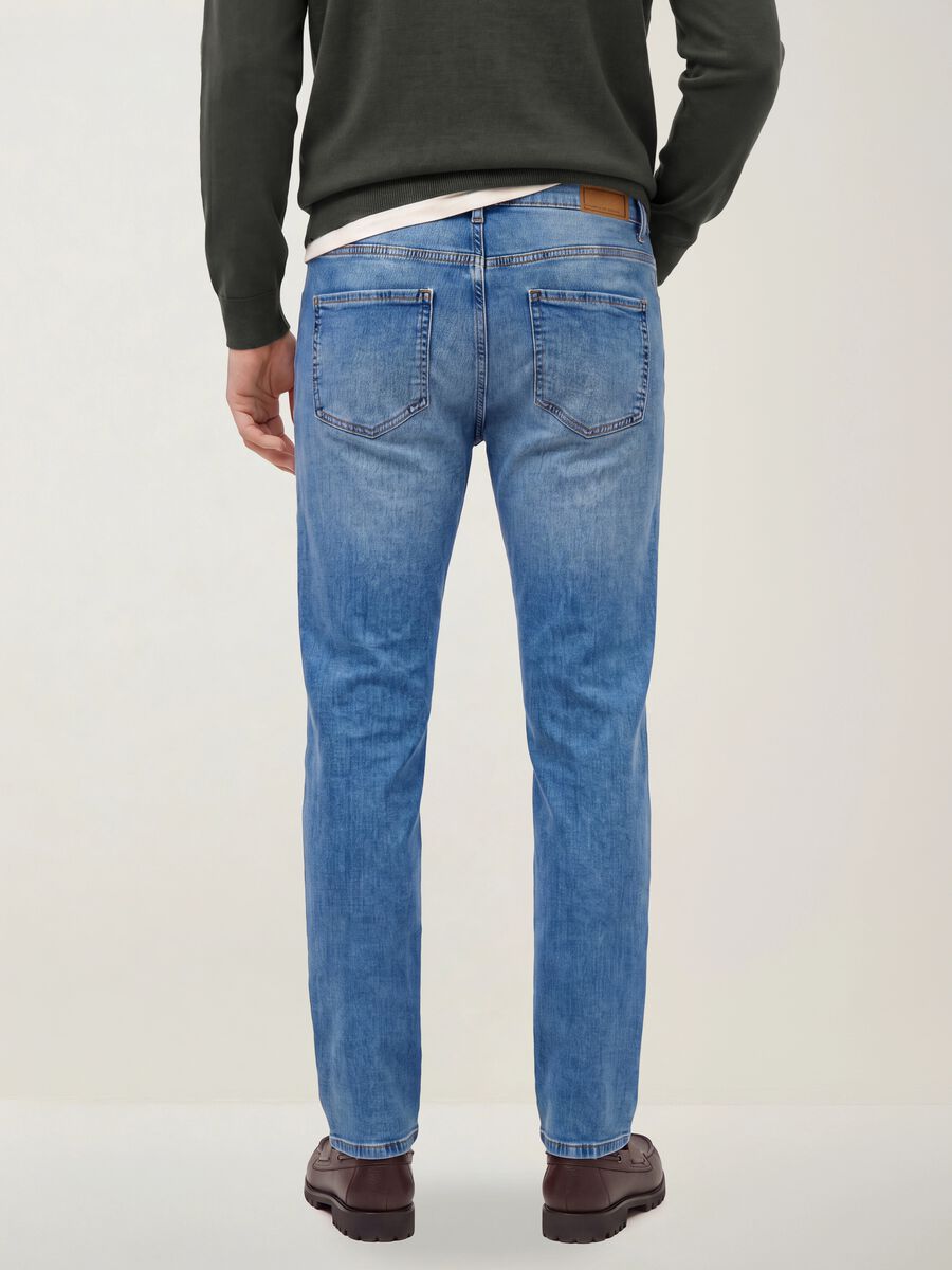 Blue stretch-cotton denim jeans, regular fit_4