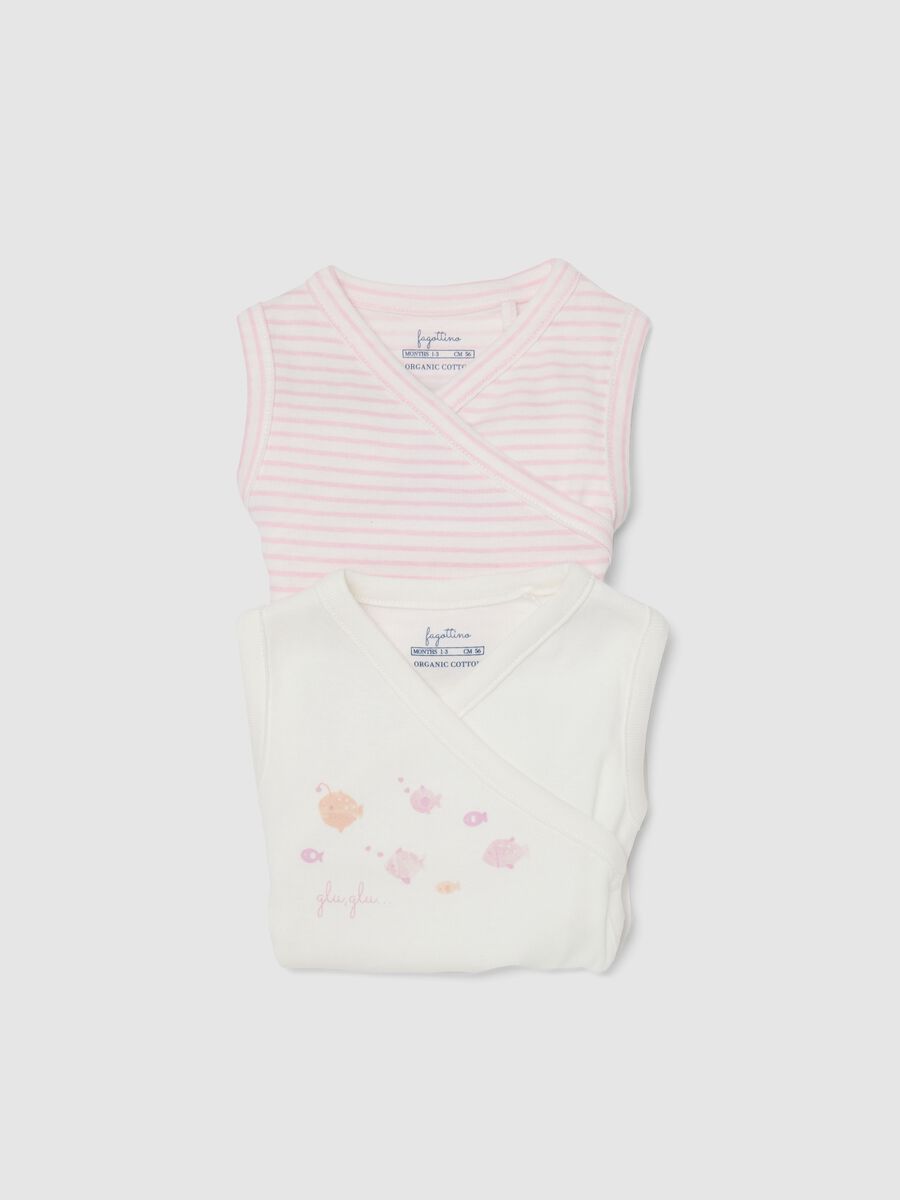Conjunto de dois bodies multicolor de algod&atilde;o puro com ajuste regular para meninas_2