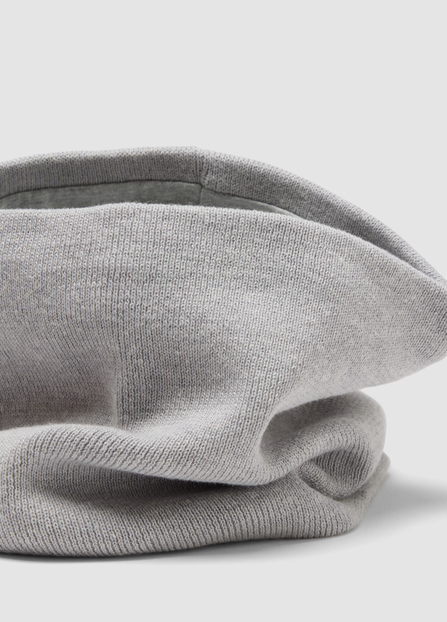 Grey cotton-blend scarf