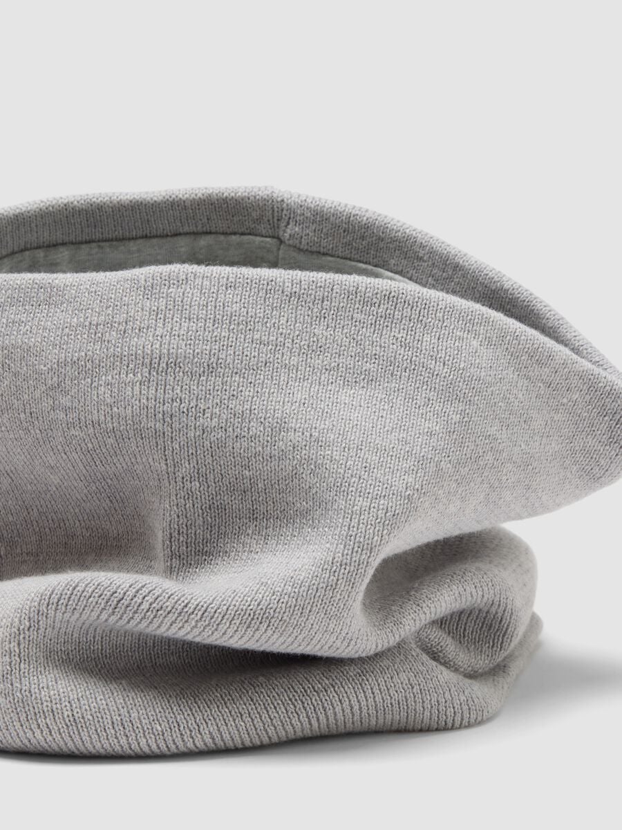 Grey cotton-blend scarf_1
