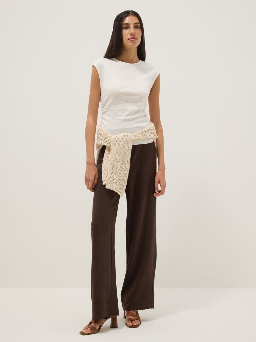 White pure cotton regular fit tank top_2