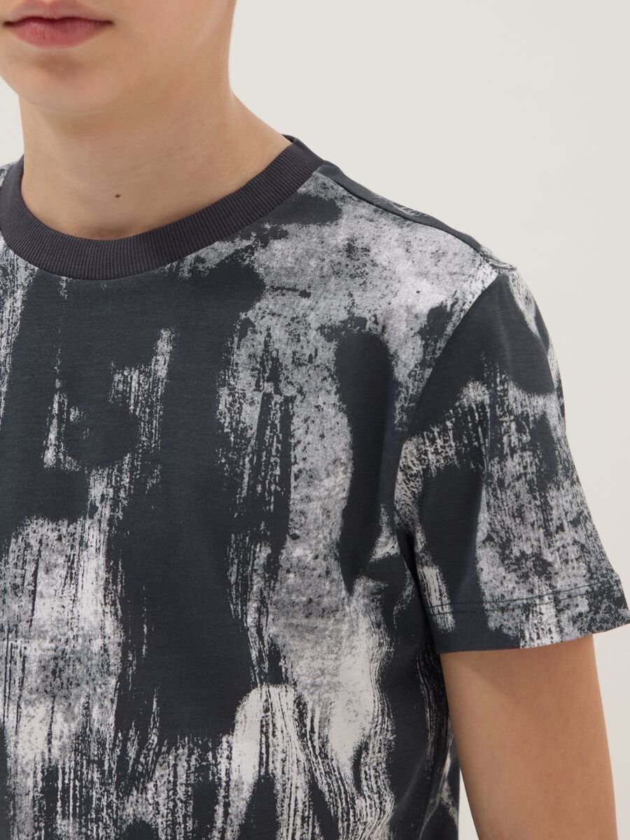 Jungen T-Shirt aus reiner Baumwolle, mehrfarbig, Regular Fit mit Drucken_2