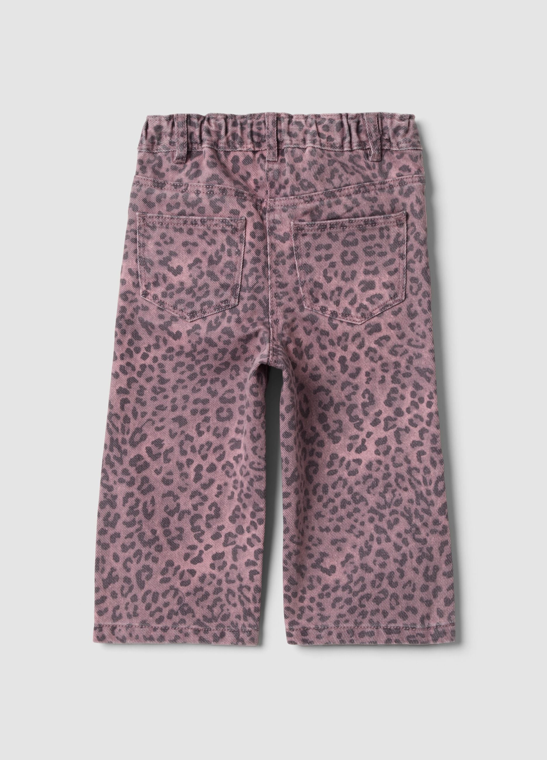 Rosa Leopardenhose aus reiner Baumwolle f&uuml;r Baby-M&auml;dchen, Regular Fit
