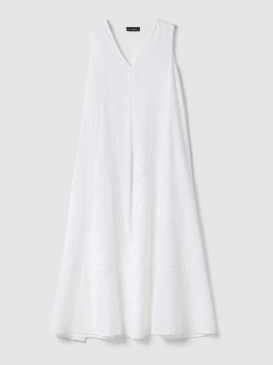 White maxi dress in pure cotton_0