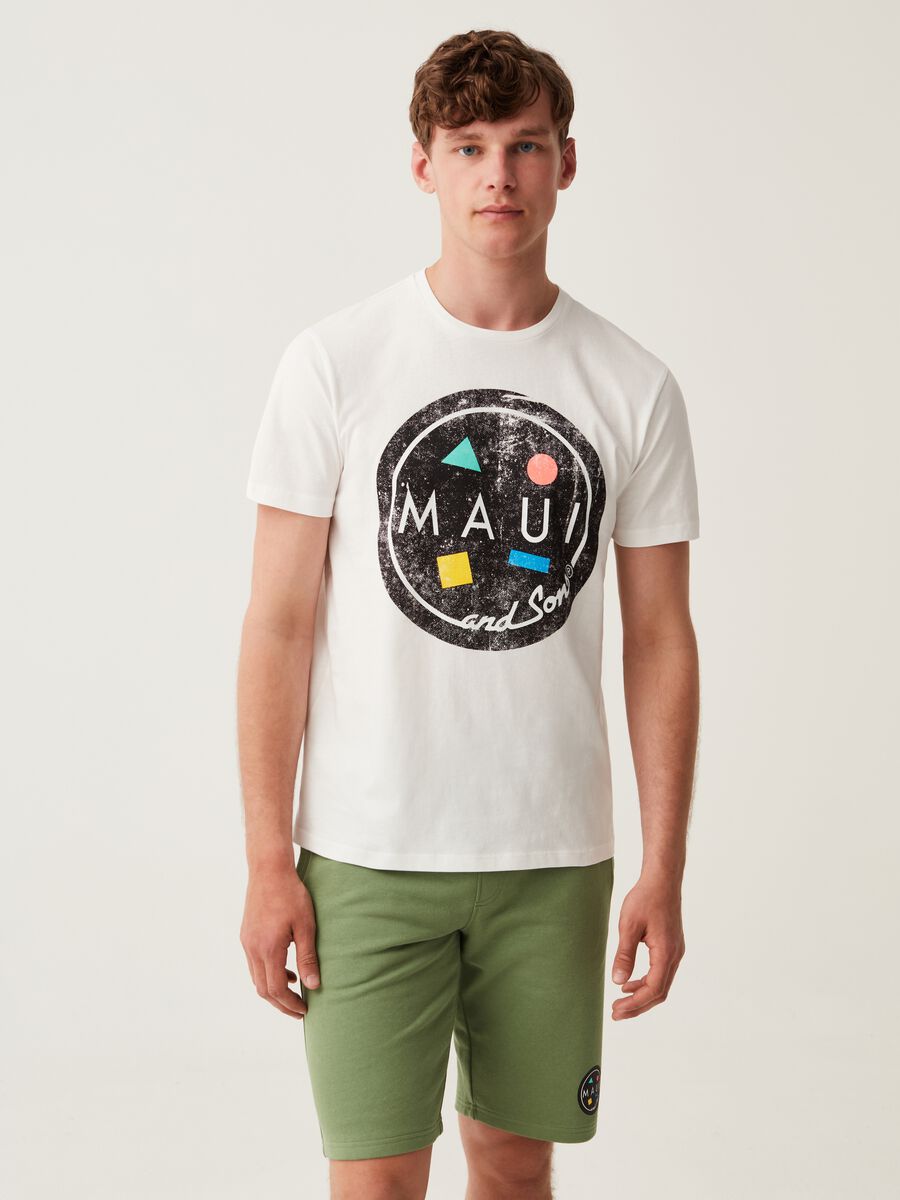 Cotton T-shirt with Maui and Sons print_1