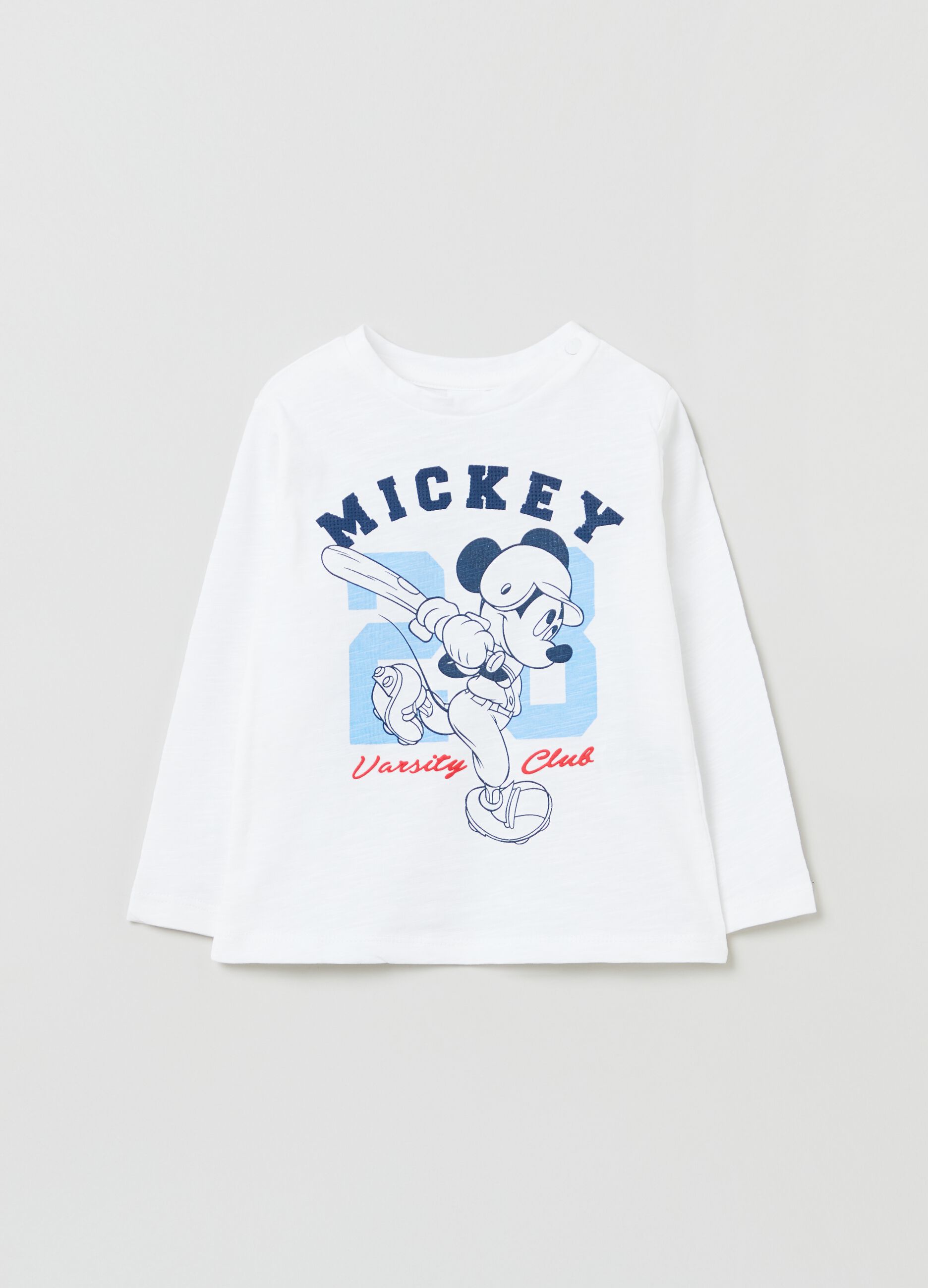 Cotton T-shirt with Mickey Mouse print