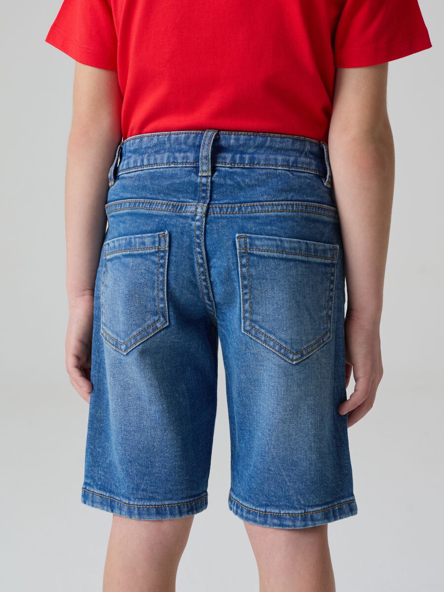 Denim Bermuda shorts with embroidery_2