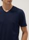 Blue pure cotton regular fit V-neck t-shirt_3