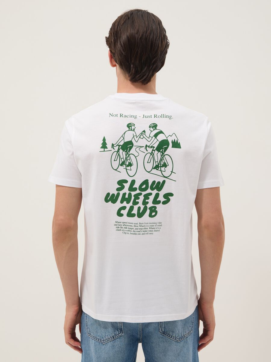 Wei&szlig;es T-Shirt aus reiner Baumwolle mit Print, Regular Fit_2