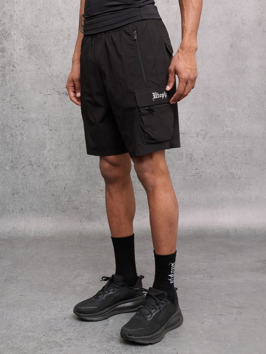 Kombat Active Cargo Shorts Black_1