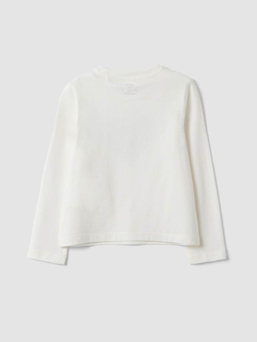 White pure organic cotton girls&rsquo; T-shirt with heart print_1