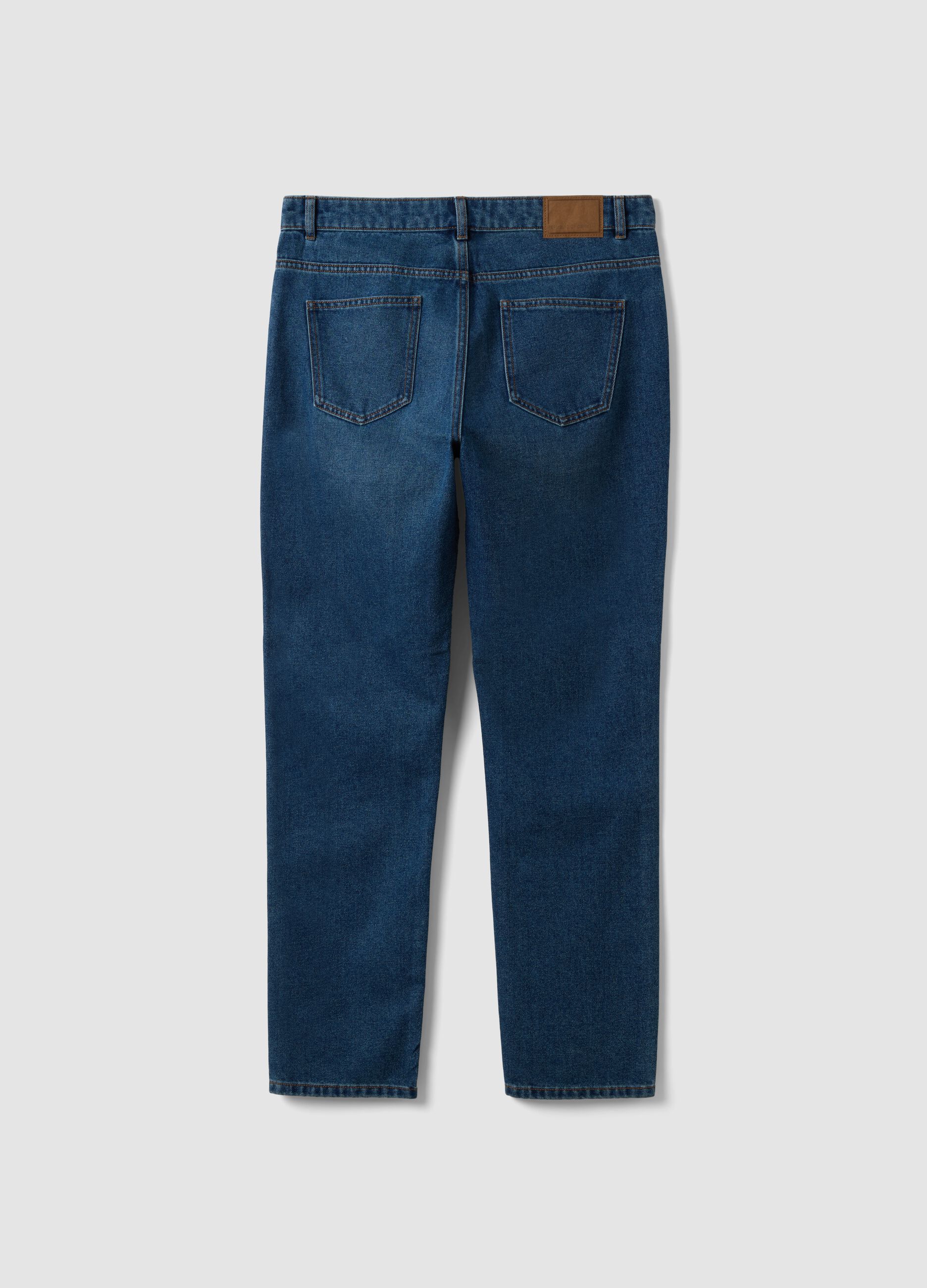 Blue denim slim-fit jeans in cotton and viscose blend