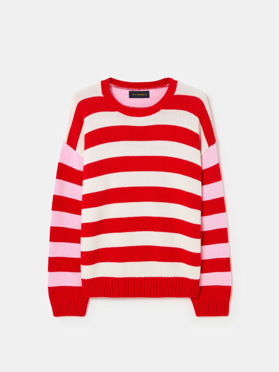 Oversized pullover with multicoloured stripes_3