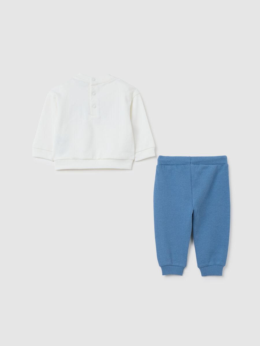 Newborn tracksuit set in pure white cotton_1