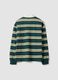 Green and yellow pure cotton striped polo shirt, regular fit_2