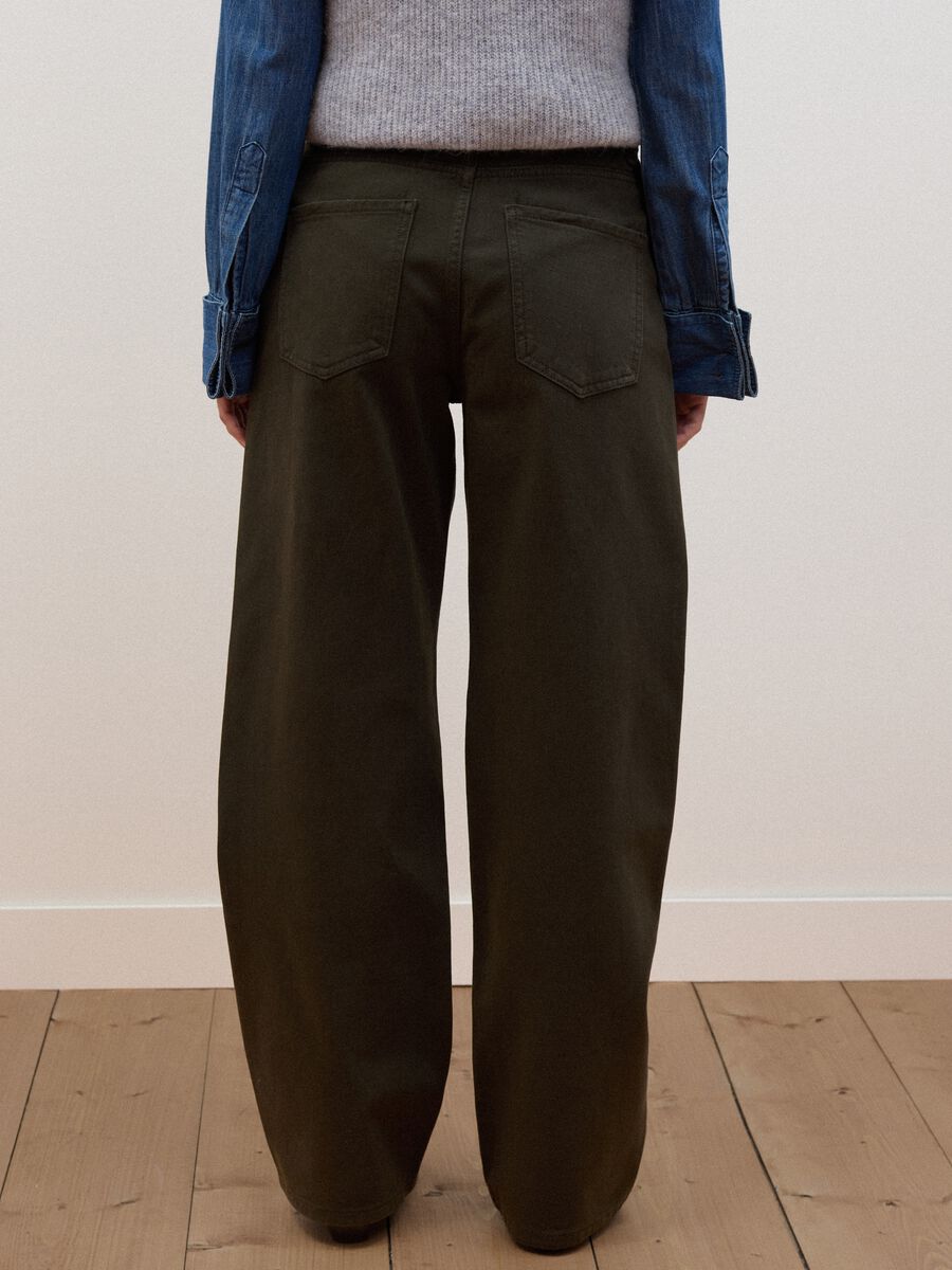 Brown wide-leg jeans in pure cotton_2