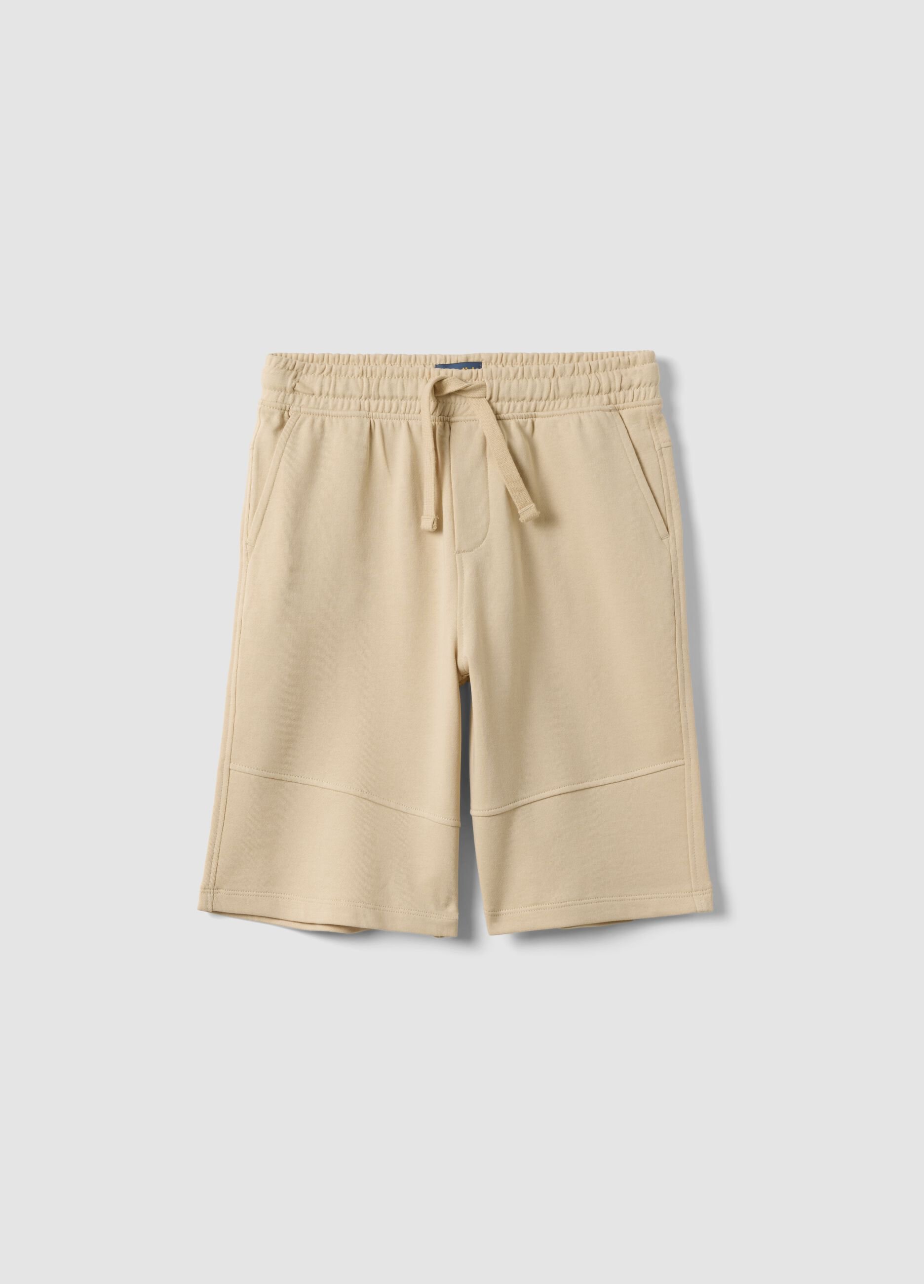 Beige Shorts aus reiner Baumwolle f&uuml;r Jungen, Comfort Fit