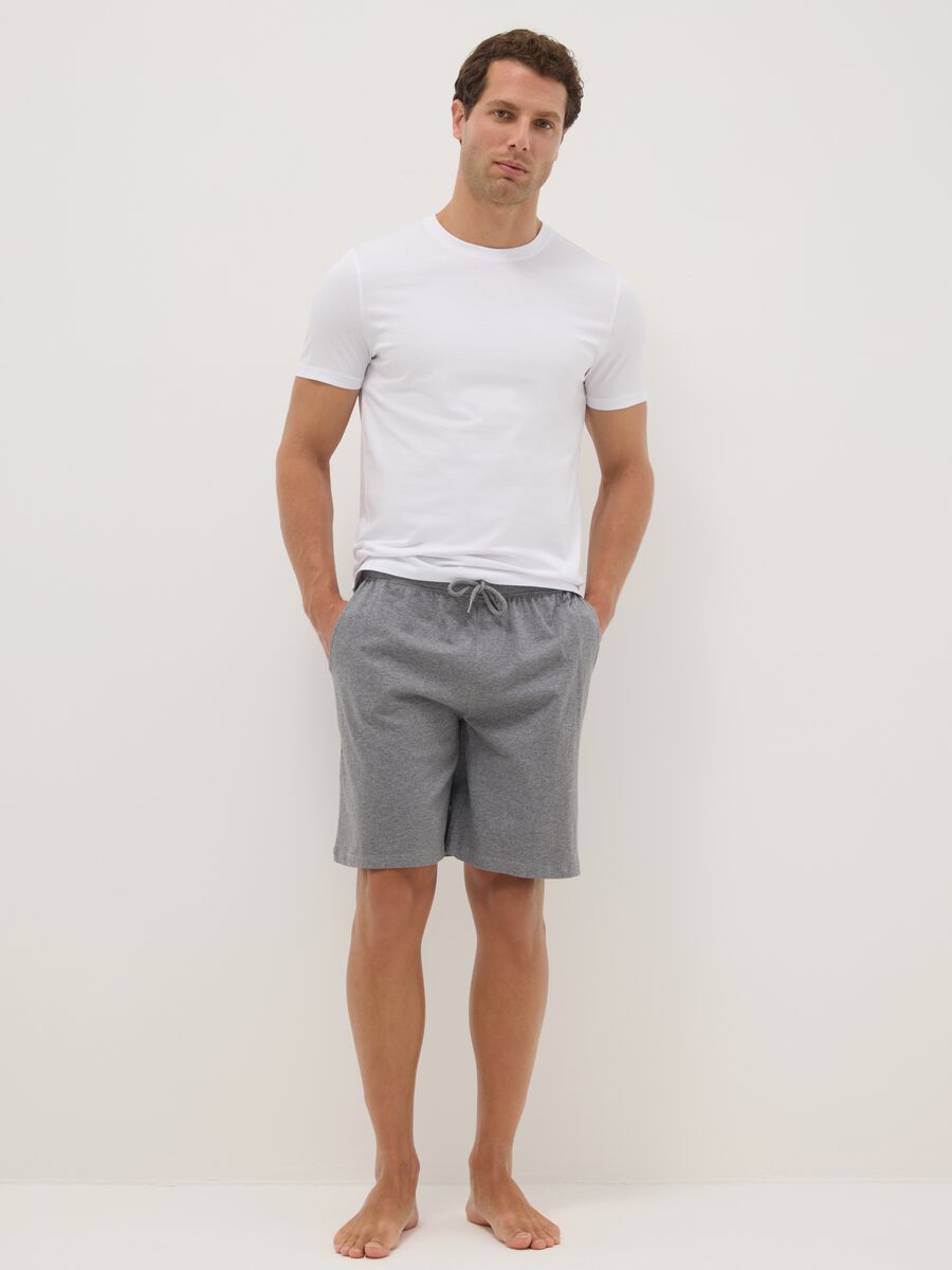 Grey pure cotton regular fit pyjama shorts_0