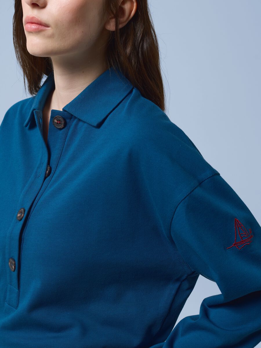 ALTAVIA SAILING Langarm-Poloshirt in Blau aus reiner Baumwolle_2