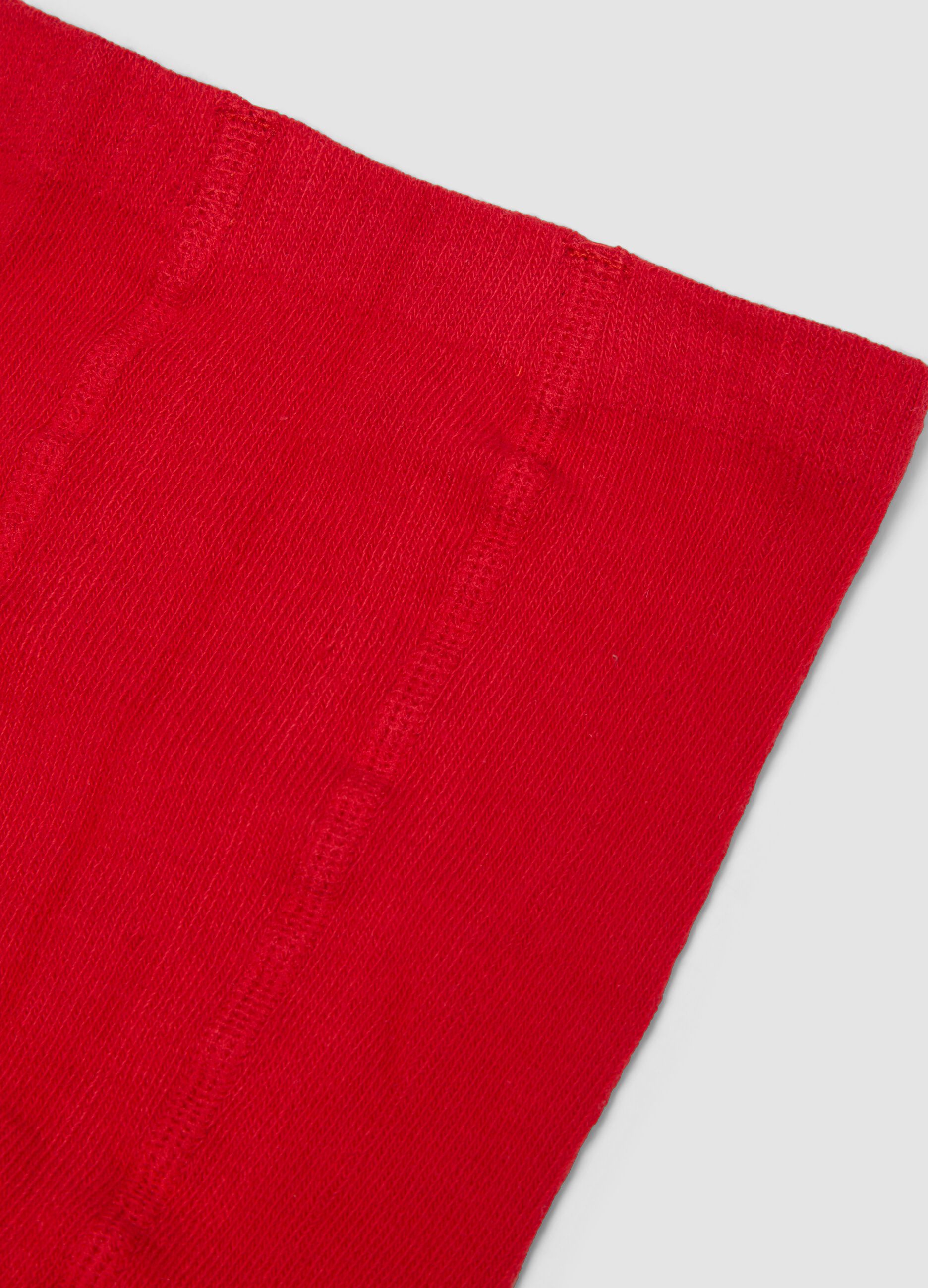 Red organic stretch-cotton tights