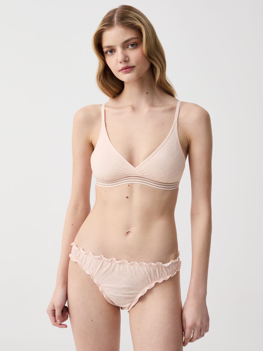 The Triangle soft bra with micro pattern_0