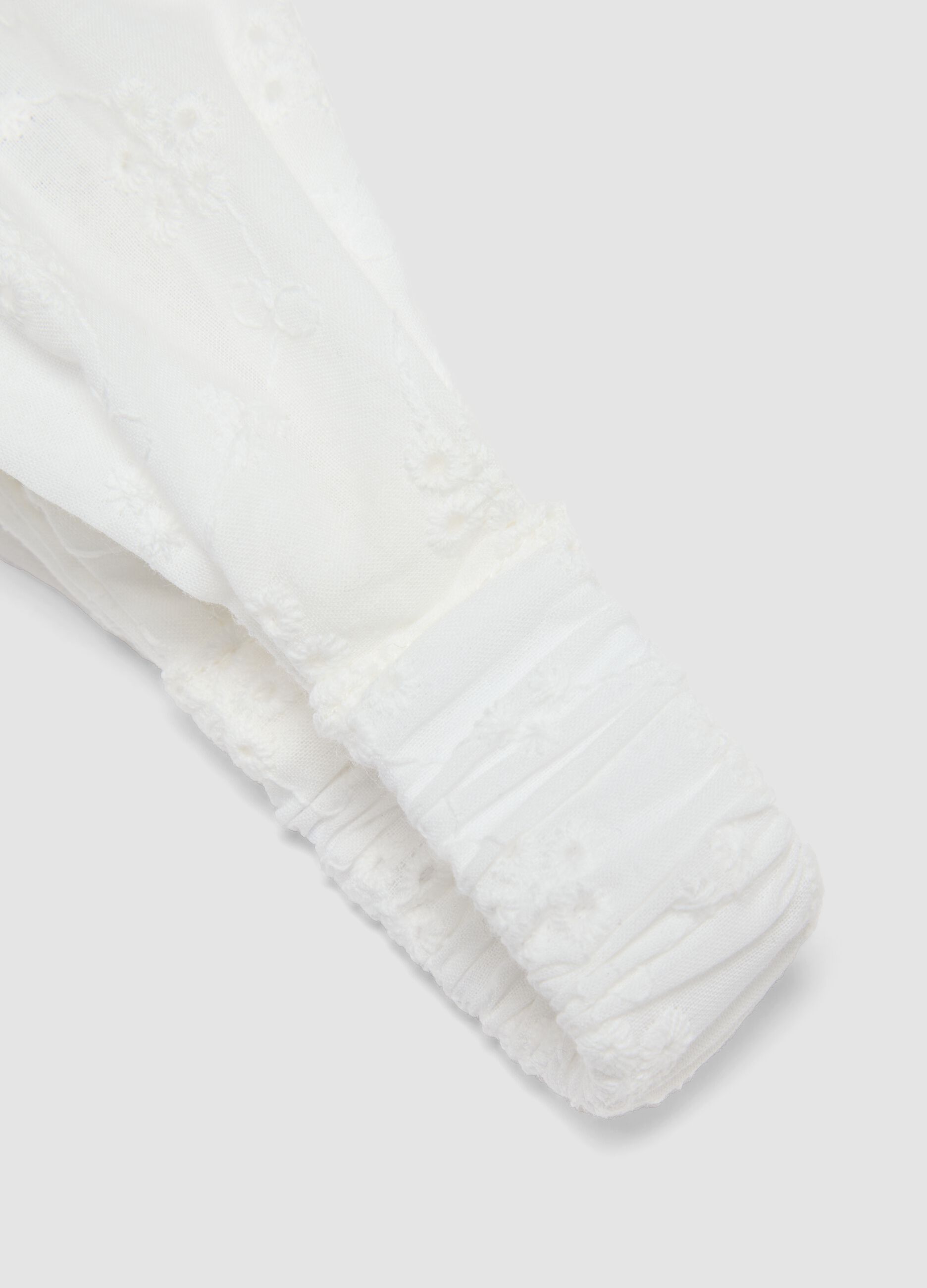White girls&rsquo; pure cotton broderie anglaise headband