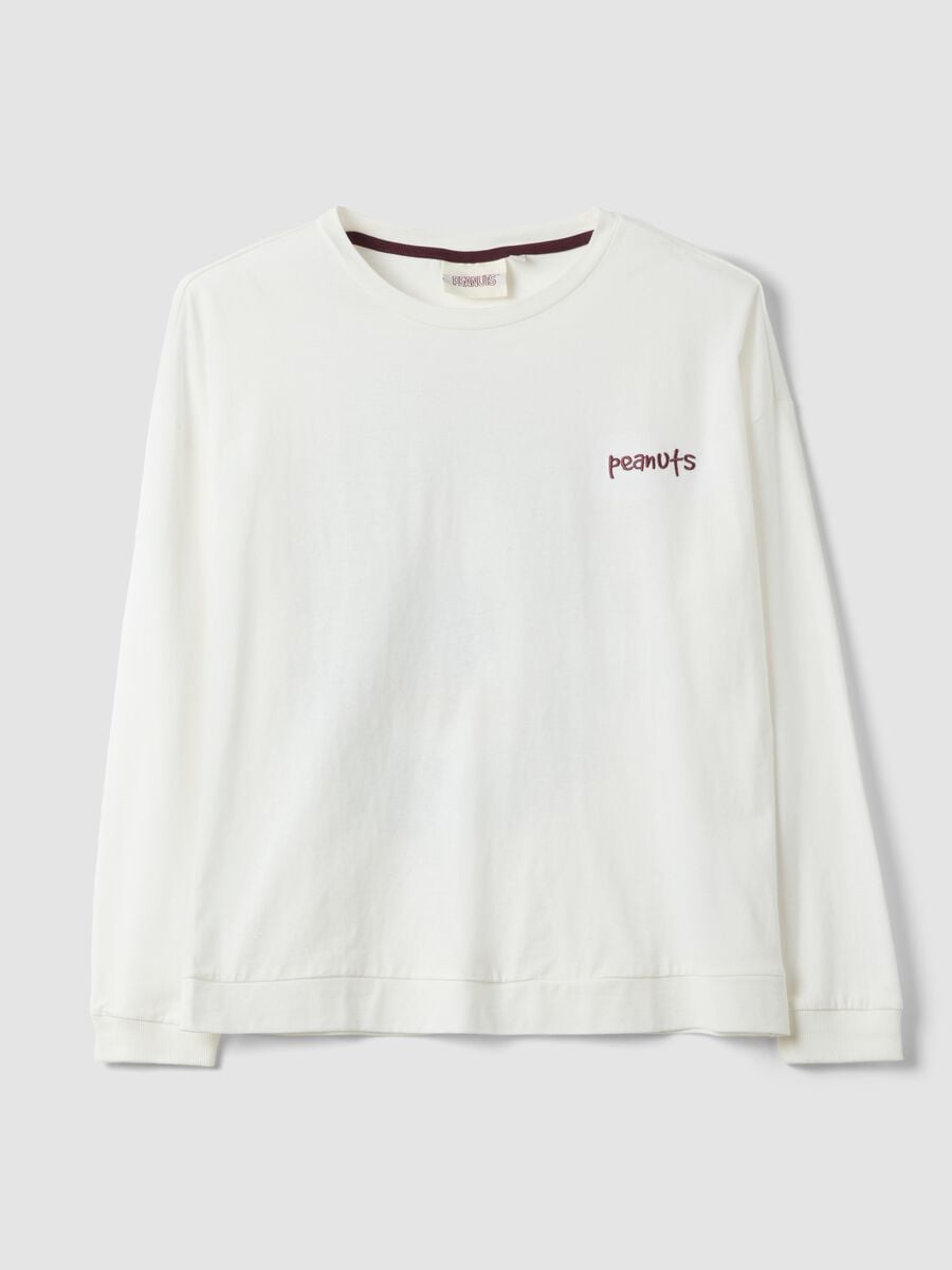 White pure cotton Peanuts print pyjama top_4