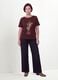 Red pure cotton T-shirt with floral print, regular fit_2