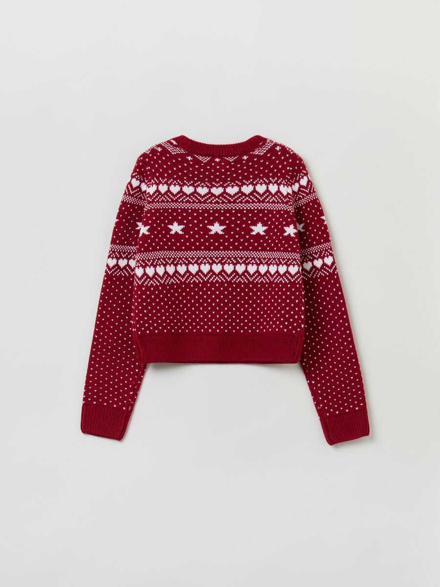 Cropped Christmas jumper with jacquard motif_1